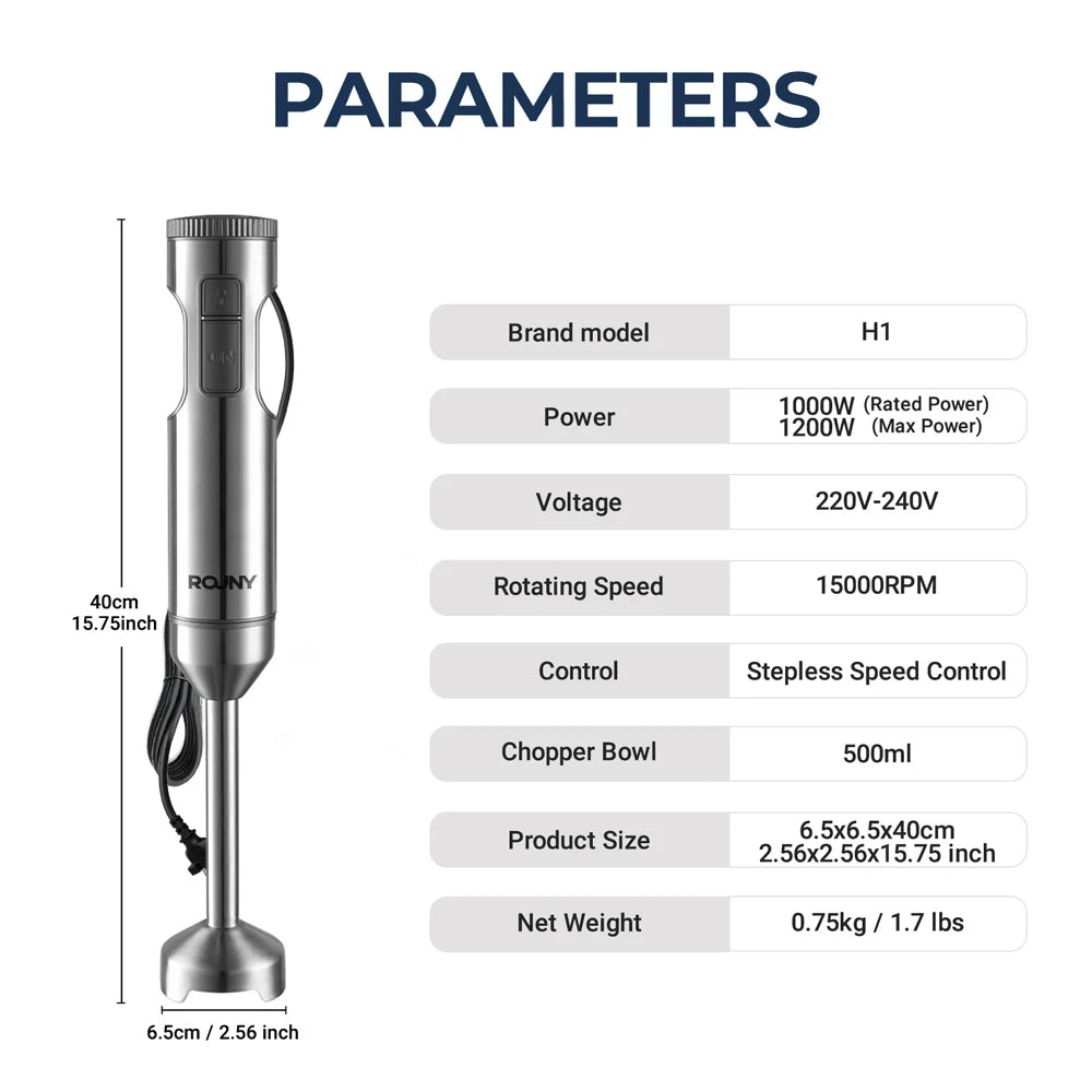WaveX™ 4-in-1 Hand Immersion Blender 1000W