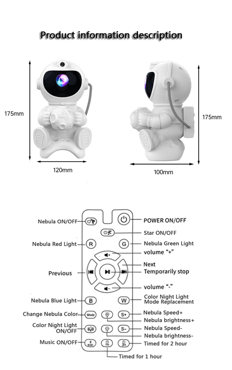 WaveX™ Astronaut LED Star Projector Night Light