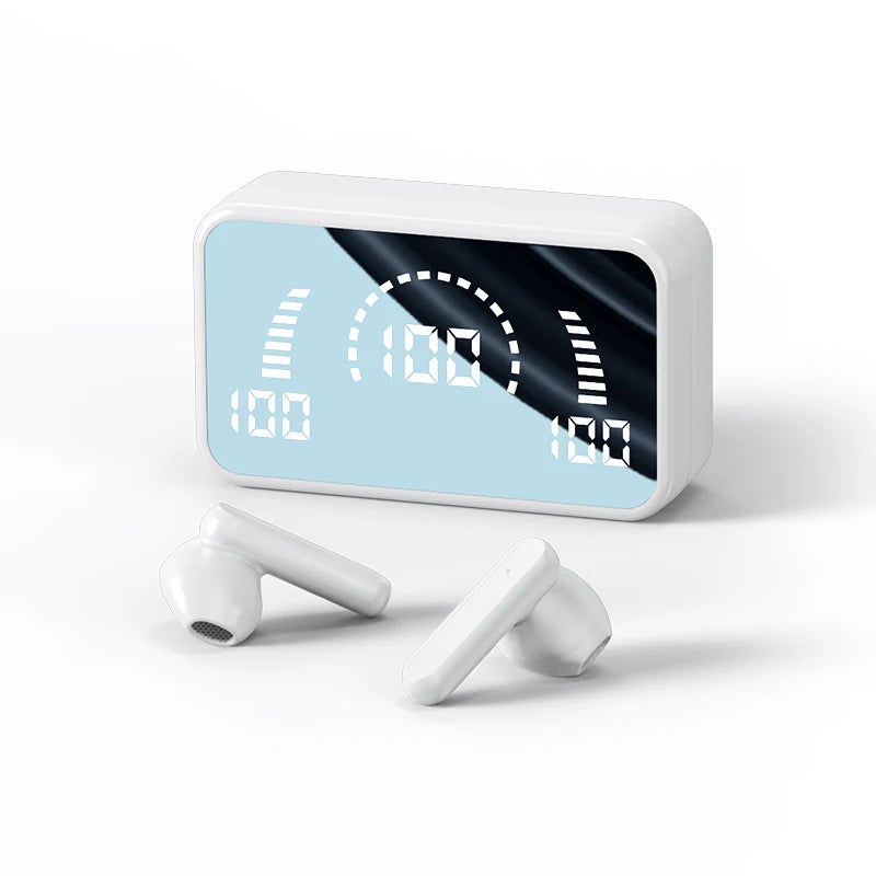 WaveX™ Noise Cancelling Wireless Earbuds – Bluetooth Headset with LED Display & Charging Case, Built-in Mic