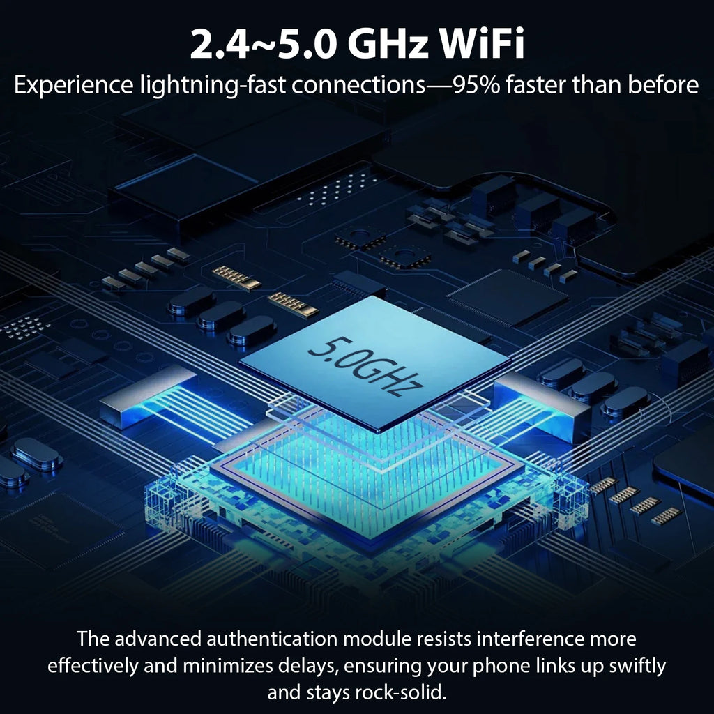 New WaveX™ 2 in 1 Wireless CarPlay Adapter&Android Auto Wireless Adapter, 5Ghz WiFi Type-C/USB Plug Play CarPlay Wireless