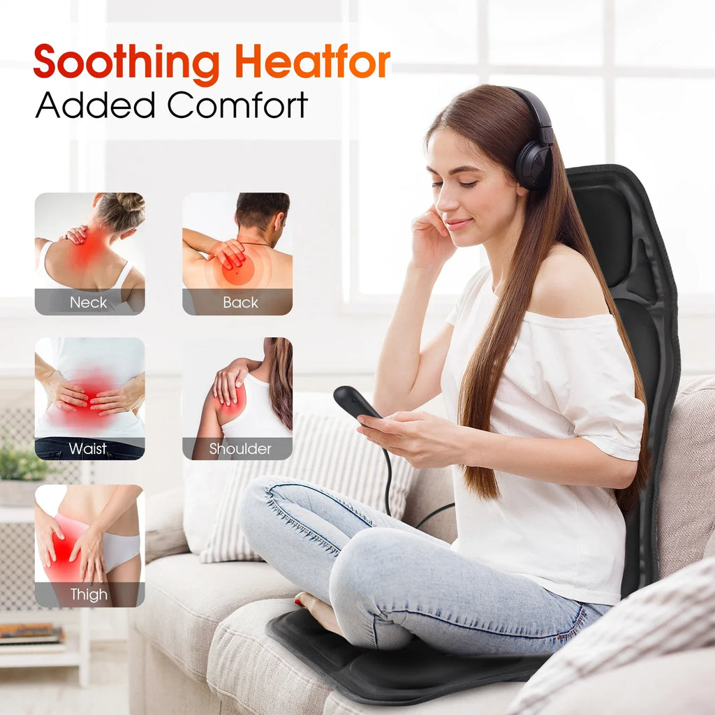 WaveX™ Electric Back Massager Infrared Full-Body Massage Chair Cushion