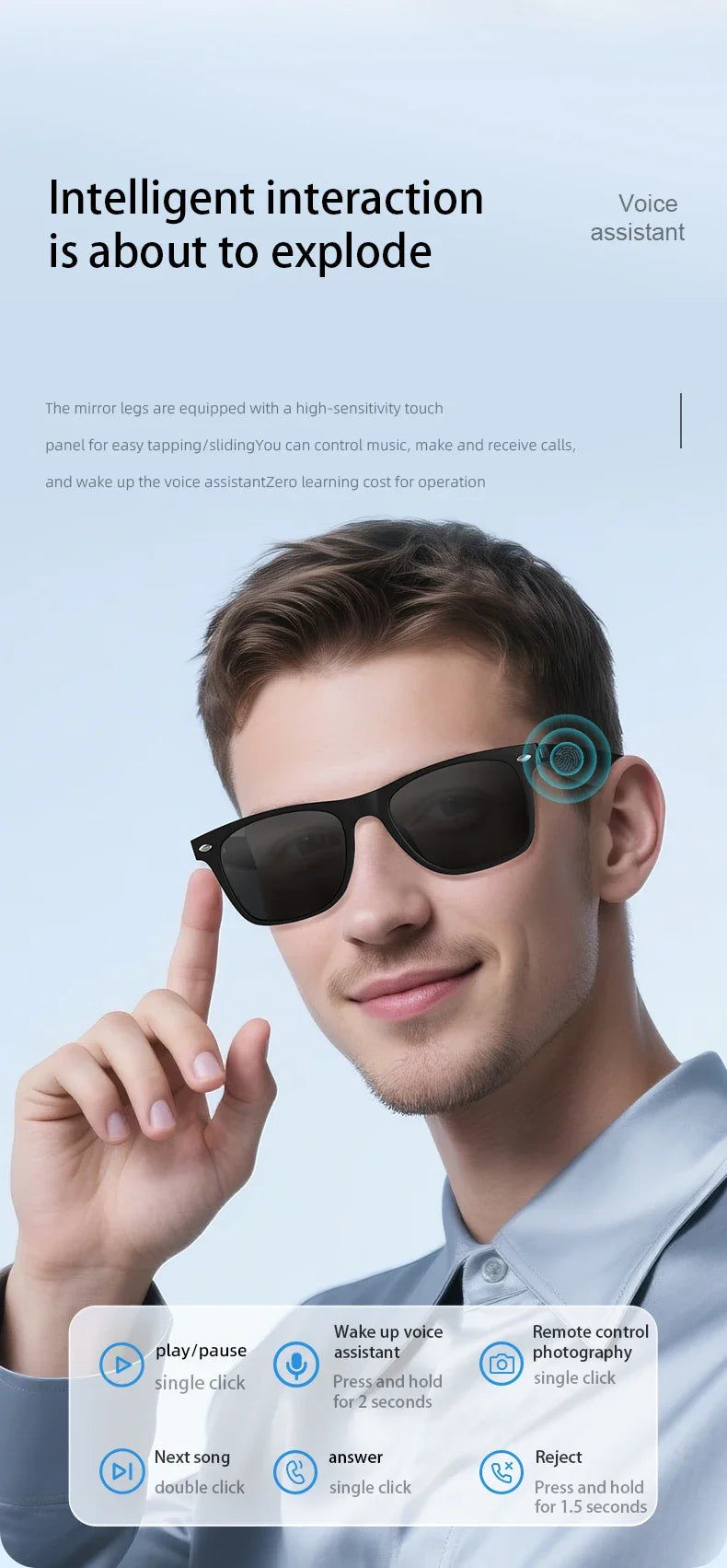 WaveX™ NovaLens Smart Glasses – Bluetooth Call & AI Sports Shades