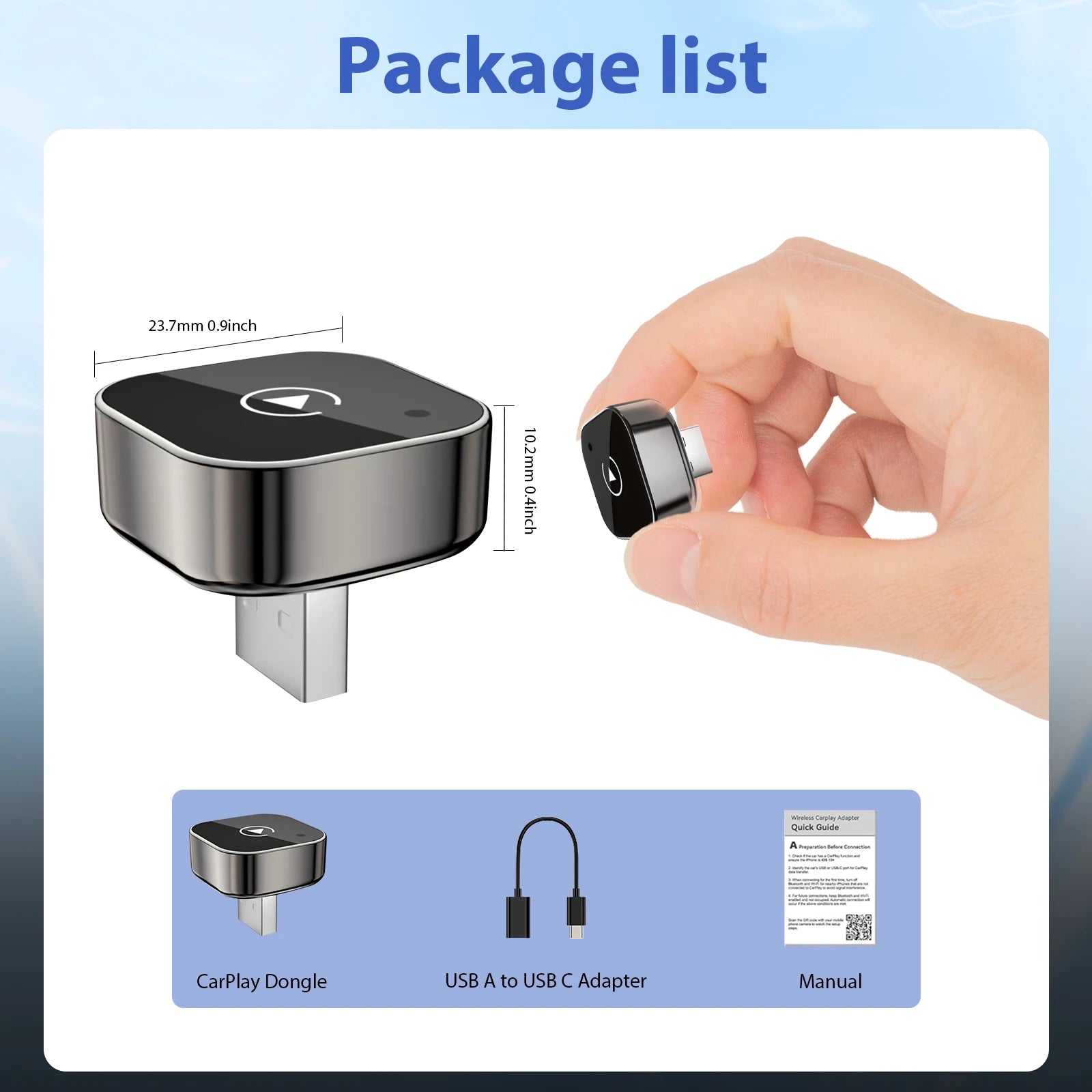 New WaveX™ 2 in 1 Wireless CarPlay Adapter&Android Auto Wireless Adapter, 5Ghz WiFi Type-C/USB Plug Play CarPlay Wireless