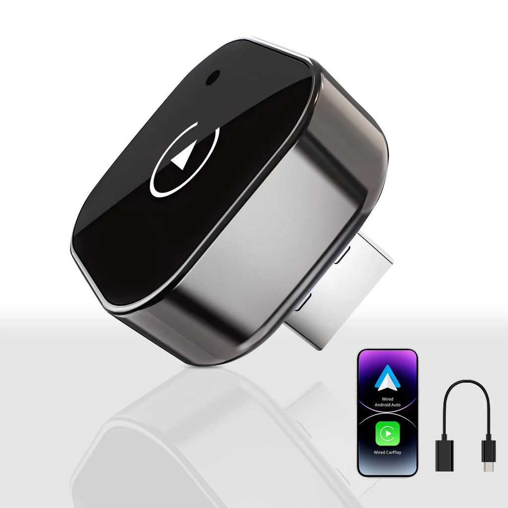 New WaveX™ 2 in 1 Wireless CarPlay Adapter&Android Auto Wireless Adapter, 5Ghz WiFi Type-C/USB Plug Play CarPlay Wireless