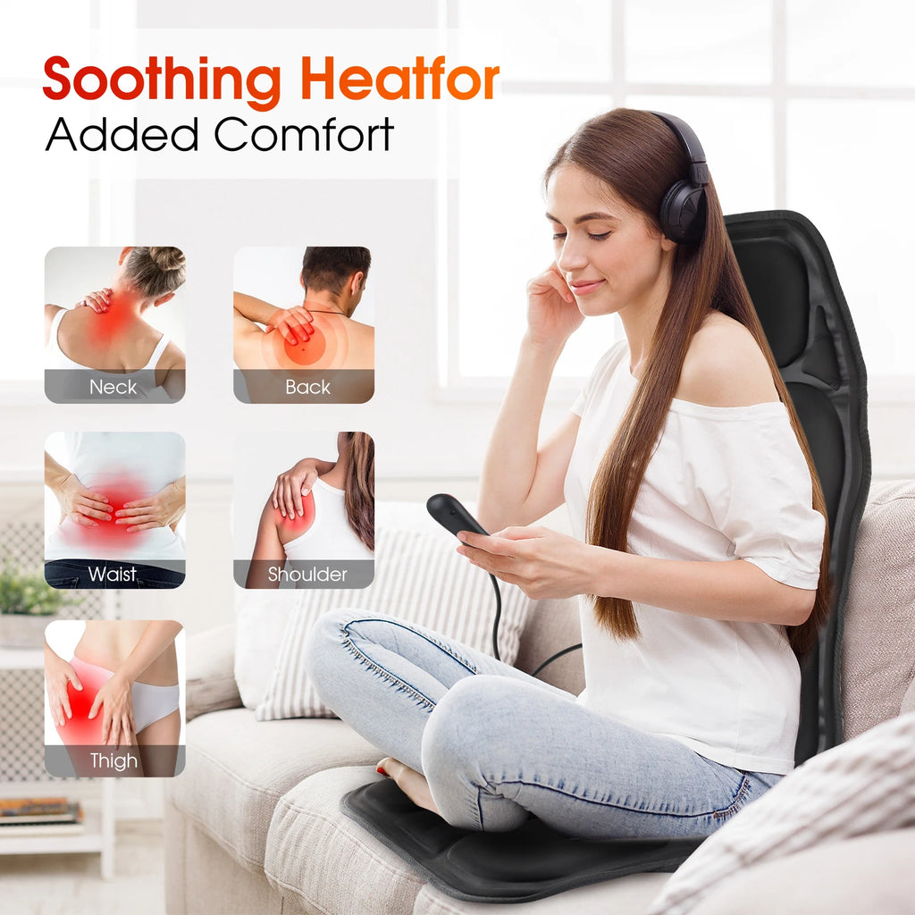 WaveX™ Electric Back Massager Infrared Full-Body Massage Chair Cushion