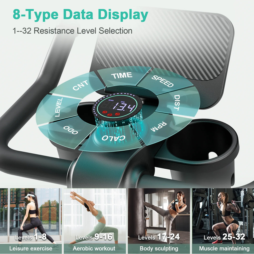 WaveX™ Superun 32-Level Magnetic Exercise Bike – Quiet Home Cycling
