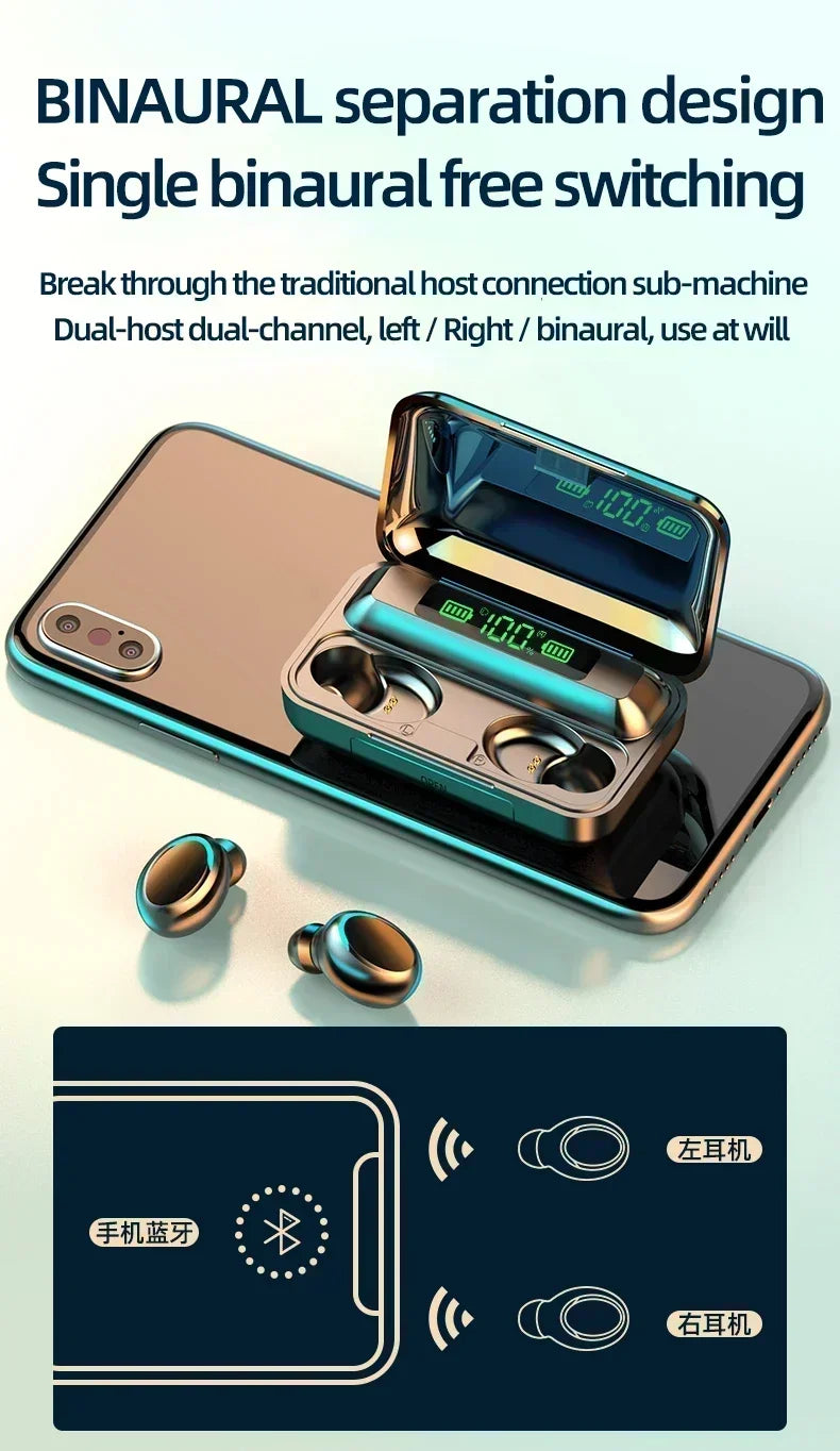 WaveX™ Wireless Earphones Bluetooth Stereo Headphones Noise Reduction Waterproof Earbuds