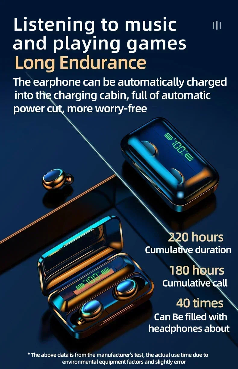 WaveX™ Wireless Earphones Bluetooth Stereo Headphones Noise Reduction Waterproof Earbuds