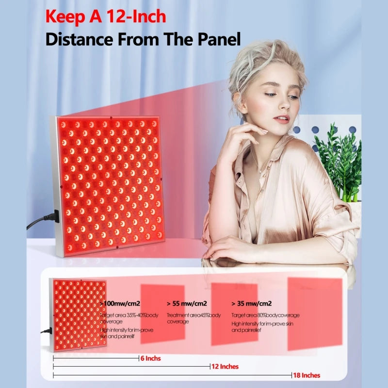 WaveX™ LED Red Light Therapy Panel – 225 LED Skin & Body Rejuvenation Lamp