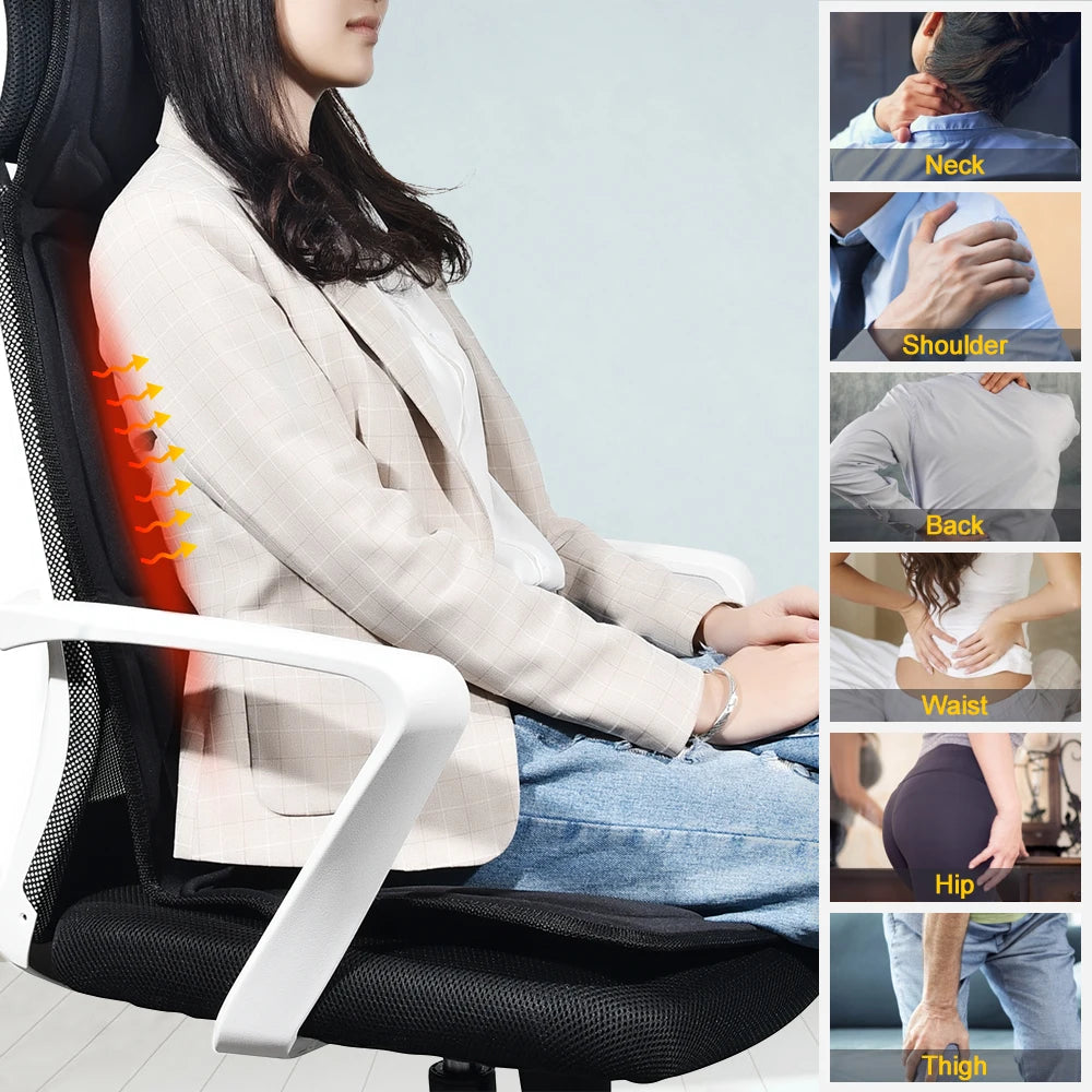 WaveX™ Electric Back Massager Infrared Full-Body Massage Chair Cushion