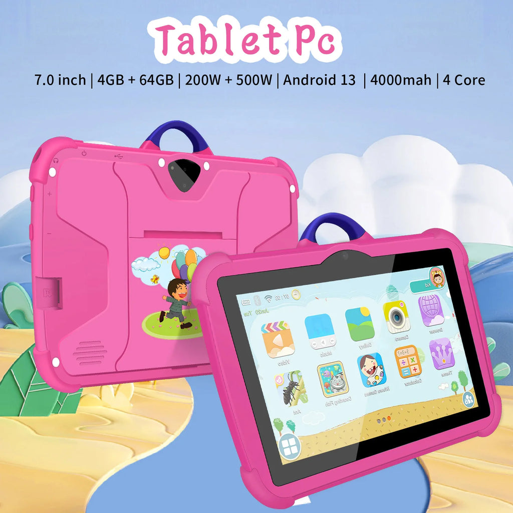New WaveX™ Cartoon Pattern Kids 7 Inch Android Learning Education Games Tablets