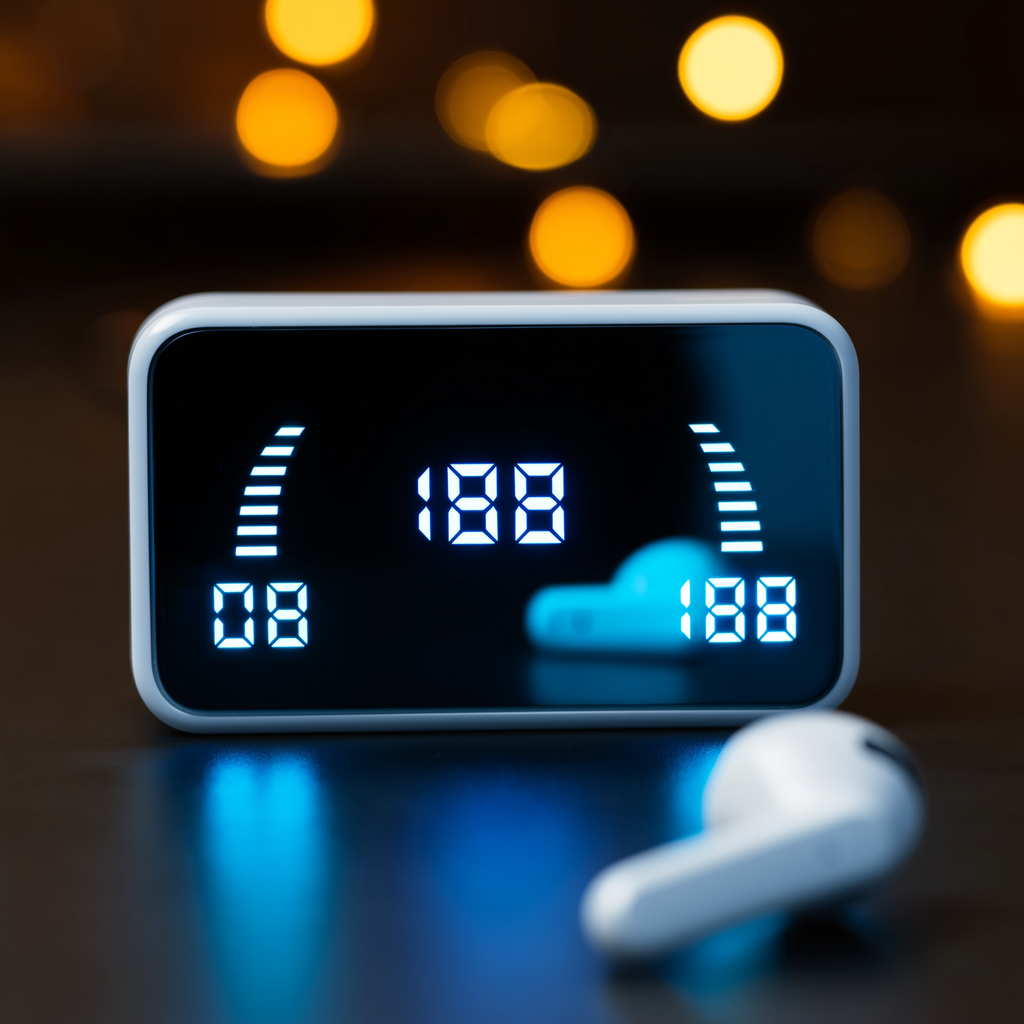 WaveX™ Noise Cancelling Wireless Earbuds – Bluetooth Headset with LED Display & Charging Case, Built-in Mic